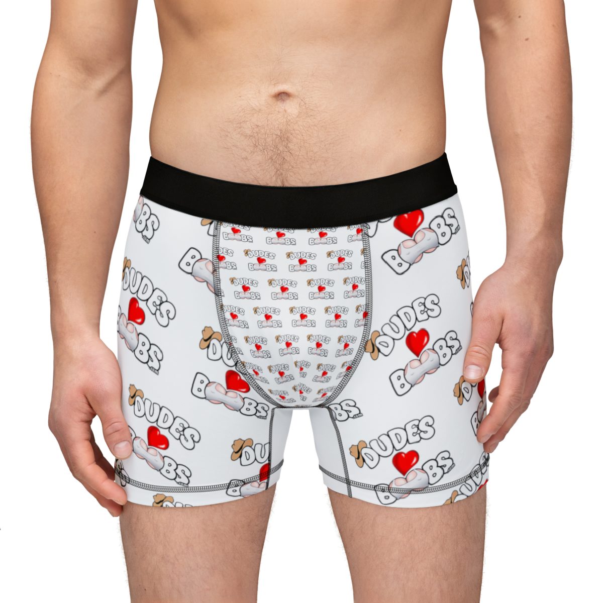 Men's Boxers (AOP) DUDES LOVE BOOBS brand-logo - Image 4