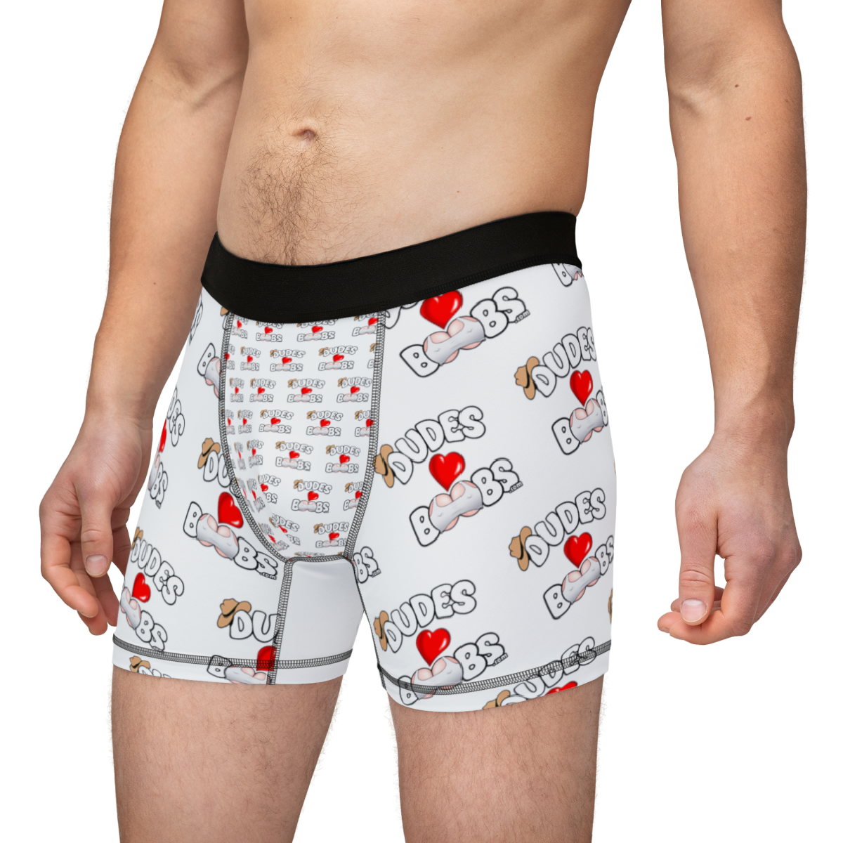 Men's Boxers (AOP) DUDES LOVE BOOBS brand-logo - Image 6