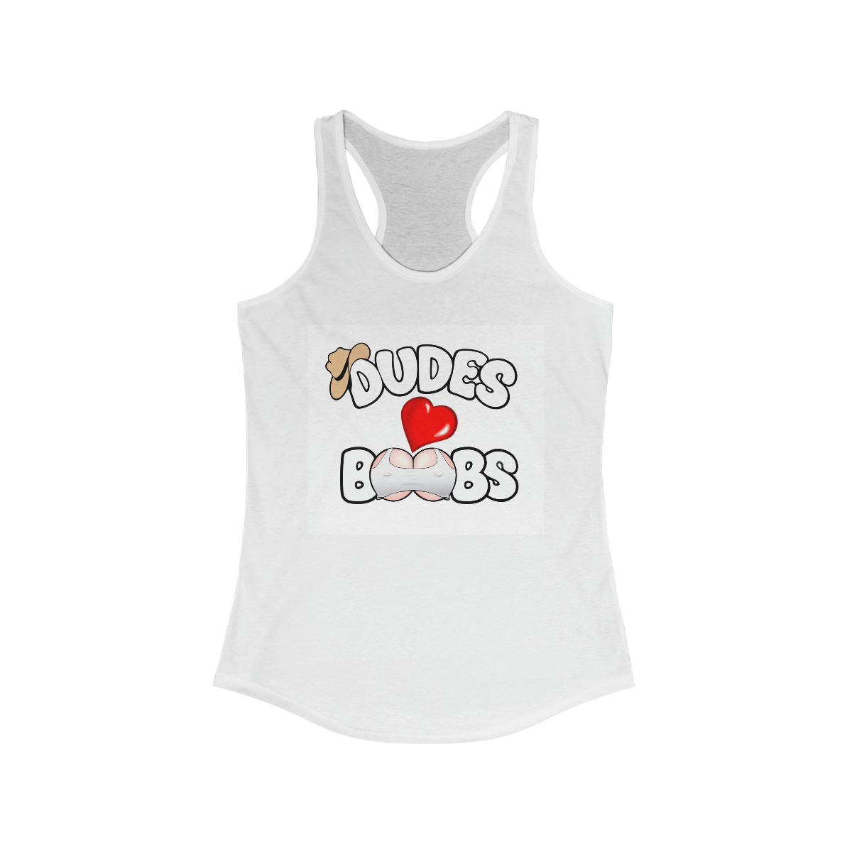 Women's Ideal Racerback Tank DUDES LOVE BOOBS brand-logo