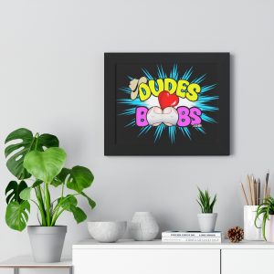 Framed Horizontal Poster DUDES LOVE BOOBS brand-logo