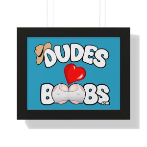 Framed Horizontal Poster DUDEWS LOVE BOOBS brand-logo