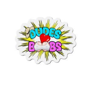 Die-Cut Magnets DUDES LOVE BOOBS brand-logo