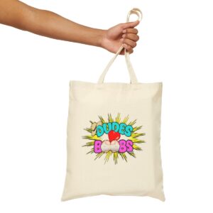 Cotton Canvas Tote Bag, DUDES LOVE BOOBS brand-logo