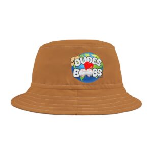 Bucket Hat (AOP), DUDES LOVE BOOBS brand, earth logo