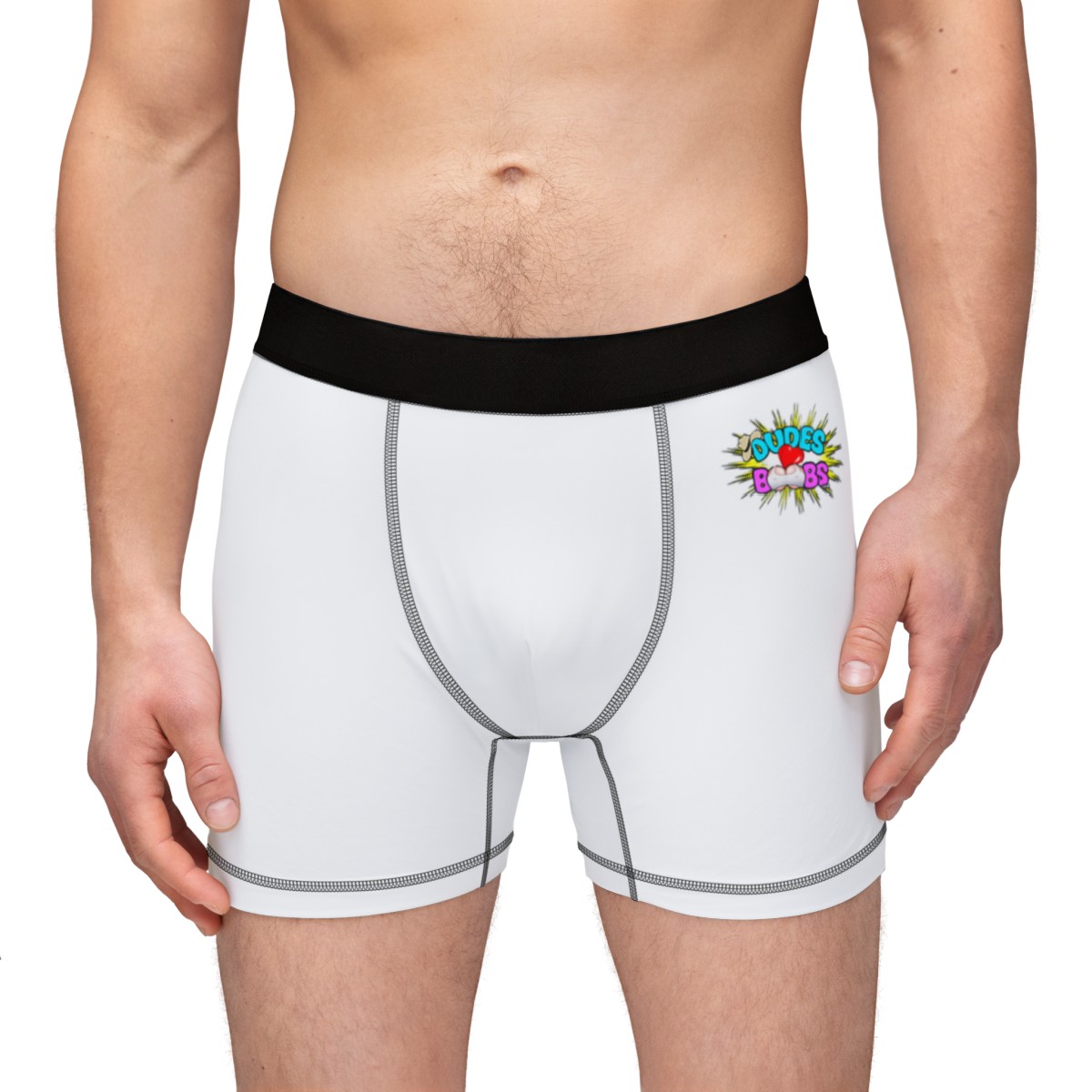 Men's Boxers (AOP), DUDES LOVE BOOBS brand-logo - Image 5
