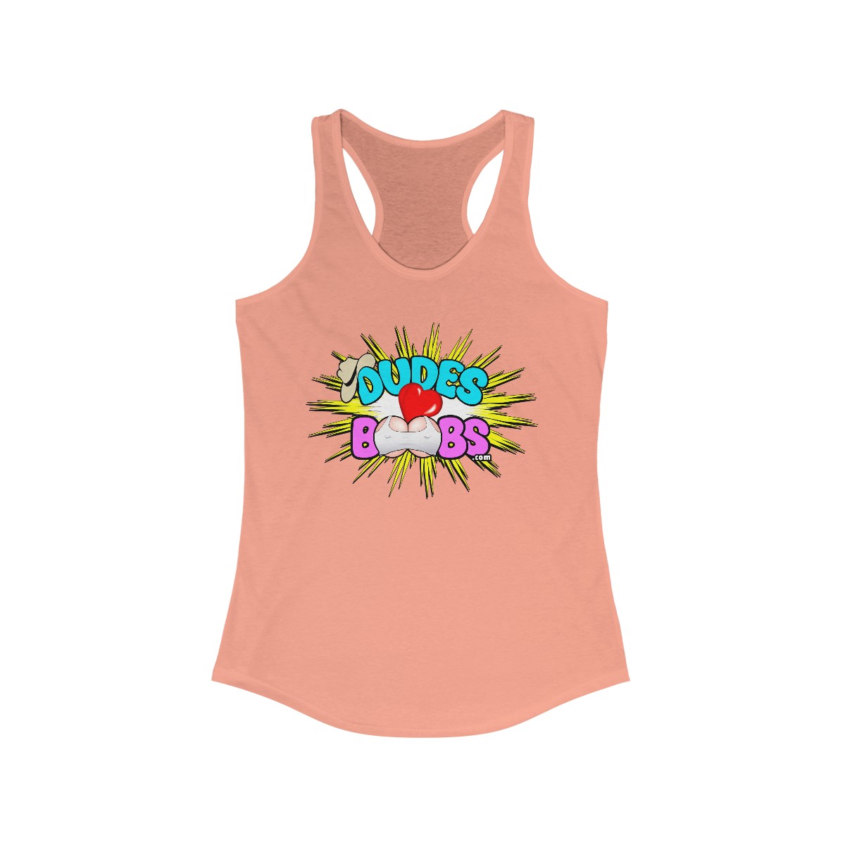Women's Ideal Racerback Tank, DUDES LOVE BOOBS brand-logo