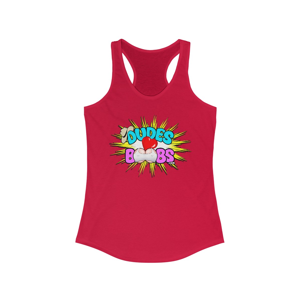 Women's Ideal Racerback Tank, DUDES LOVE BOOBS brand-logo - Image 8