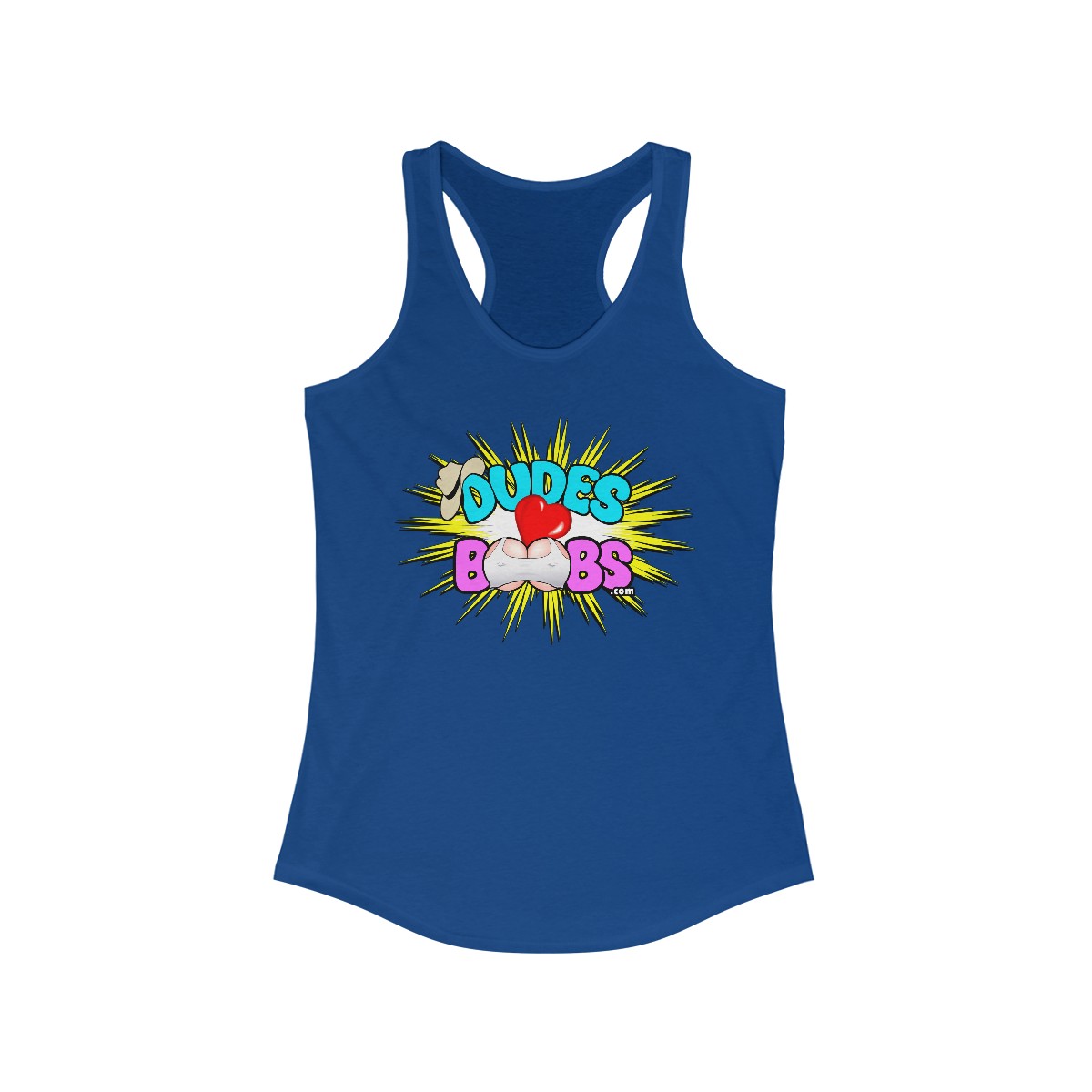 Women's Ideal Racerback Tank, DUDES LOVE BOOBS brand-logo - Image 5