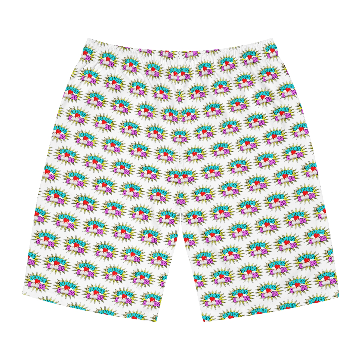 Men's Board Shorts (AOP), DUDES LOVE BOOBS brand-logo - Image 3