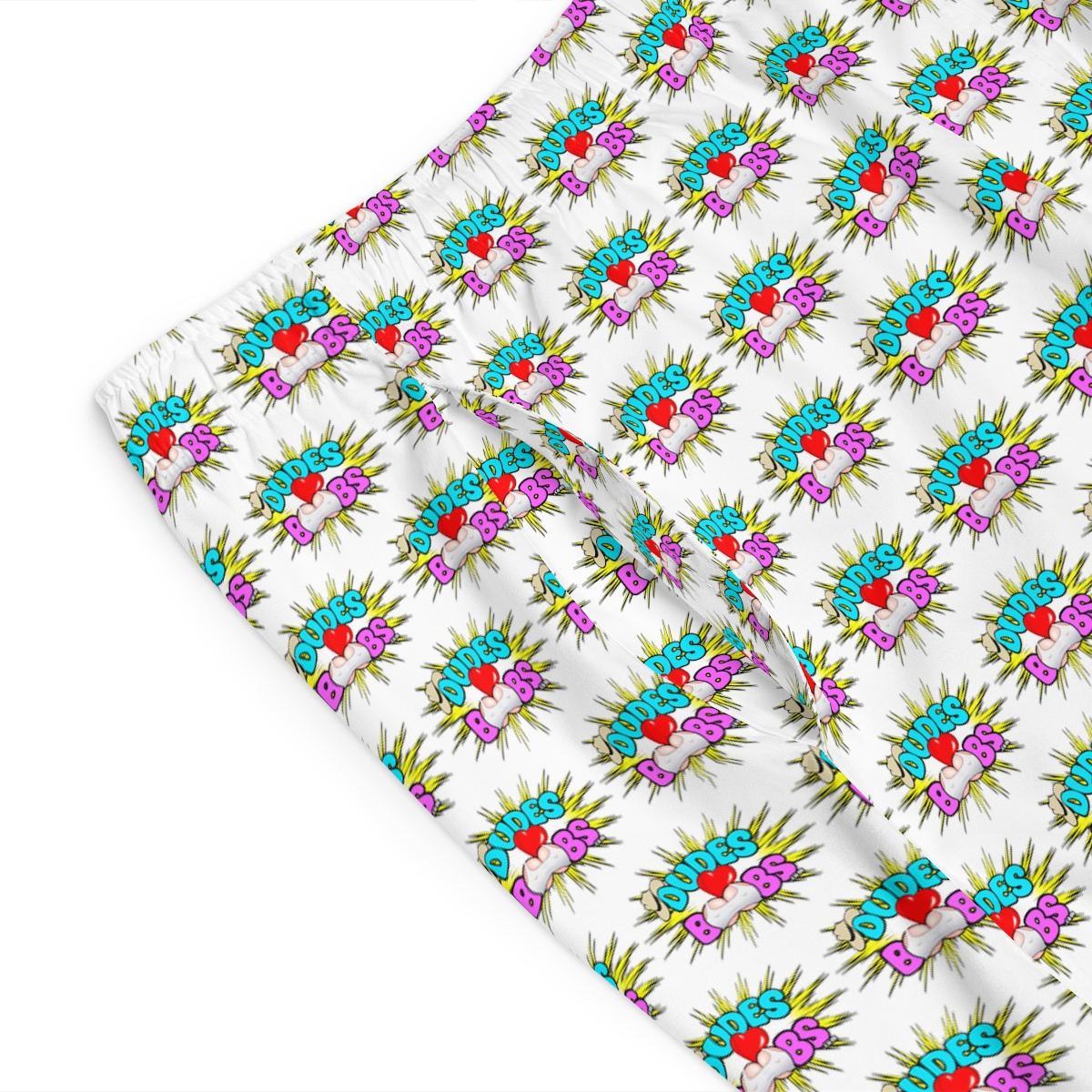 Men's Board Shorts (AOP), DUDES LOVE BOOBS brand-logo - Image 8