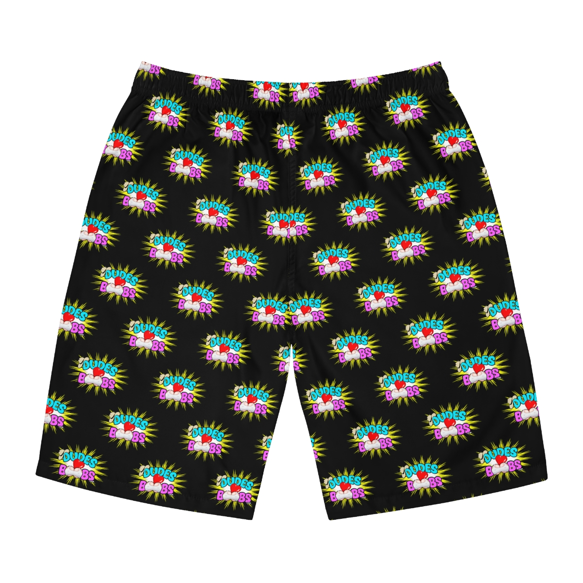 Men's Board Shorts (AOP), DUDES LOVE BOOBS brand-logo - Image 2