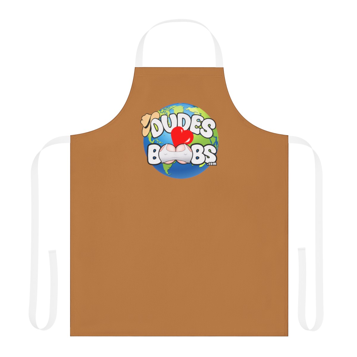 Apron, 5-Color Straps (AOP) DUDES LOVE BOOBS brand, earth logo - Image 7