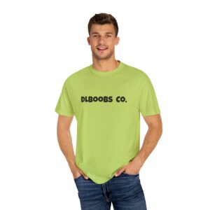 Unisex Garment-Dyed T-shirt, DLB Co., DUDES LOVE BOOBS brand, earth logo