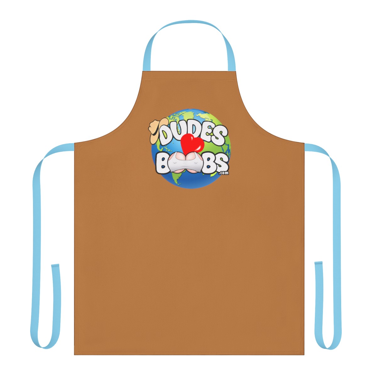 Apron, 5-Color Straps (AOP) DUDES LOVE BOOBS brand, earth logo - Image 19