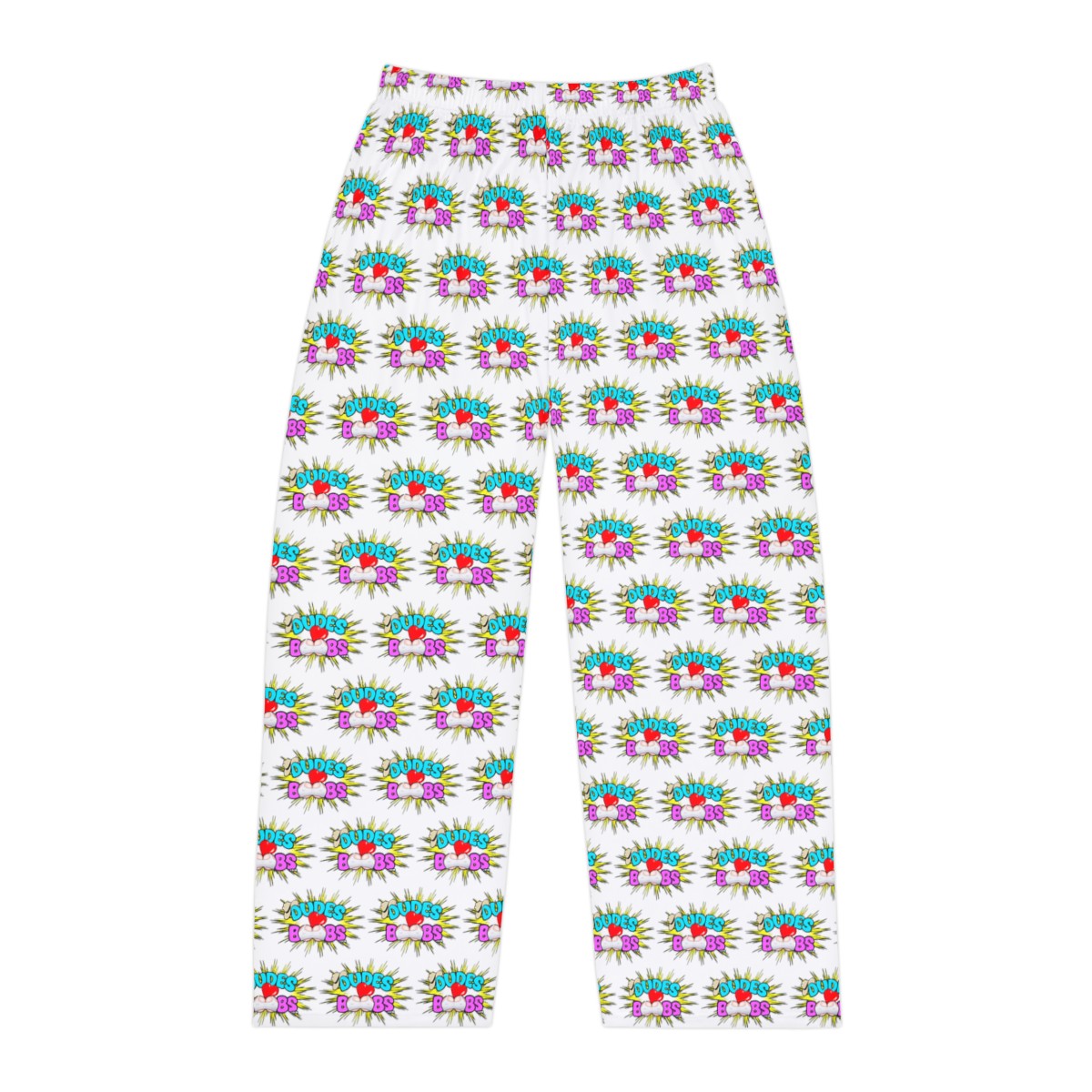 Men's Pajama Pants (AOP) DUDES LOVE BOOBS brand-logo - Image 2