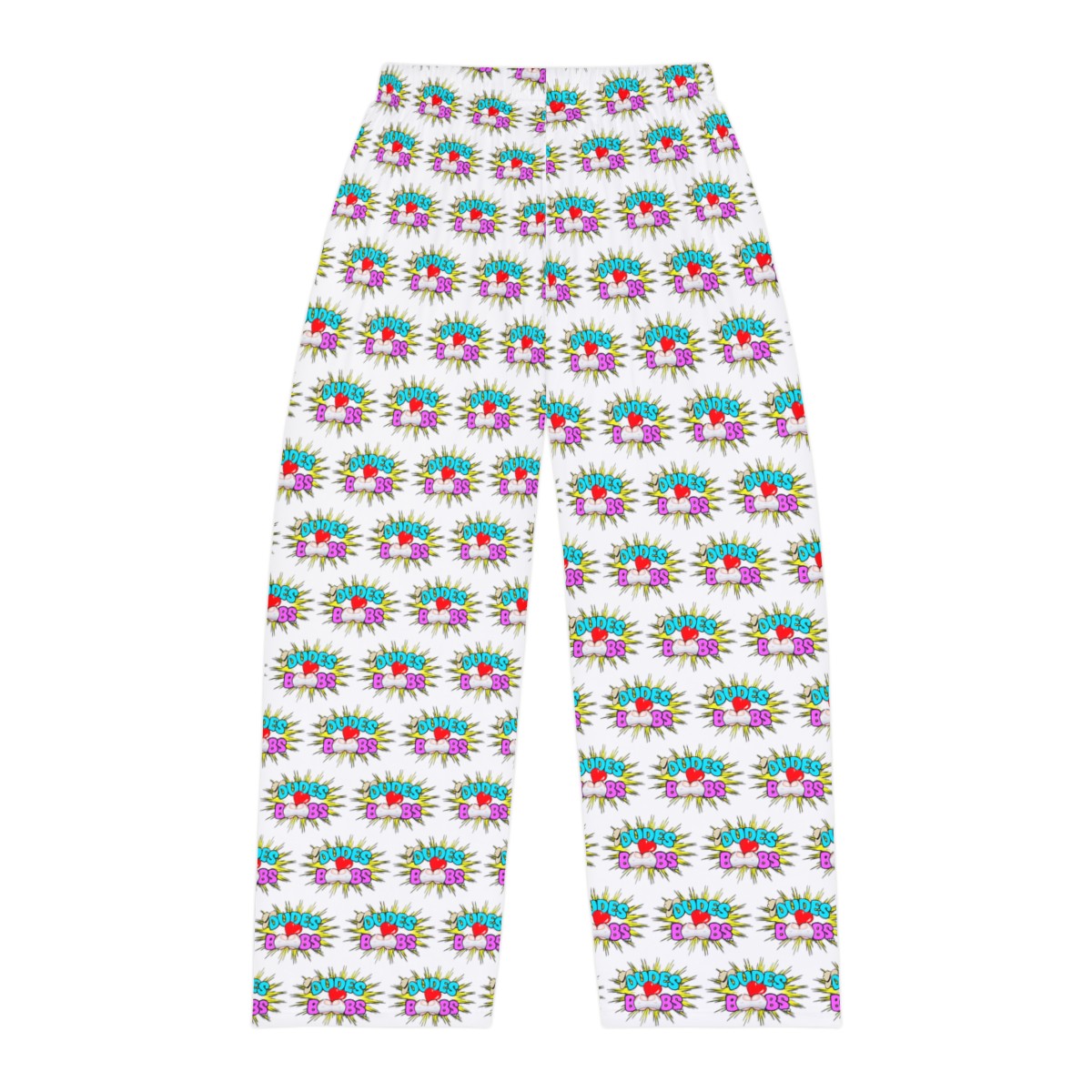 Men's Pajama Pants (AOP) DUDES LOVE BOOBS brand-logo - Image 3