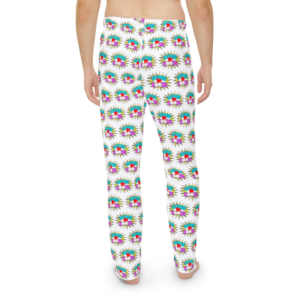 Men's Pajama Pants (AOP) DUDES LOVE BOOBS brand-logo - Image 4