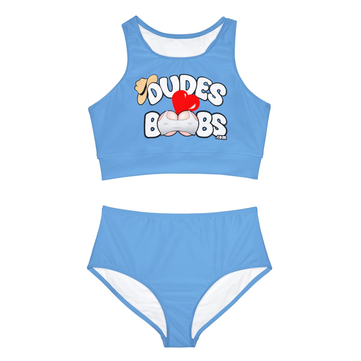 Sporty Bikini Set (AOP), DUDES LOVE BOOBS brand-logo