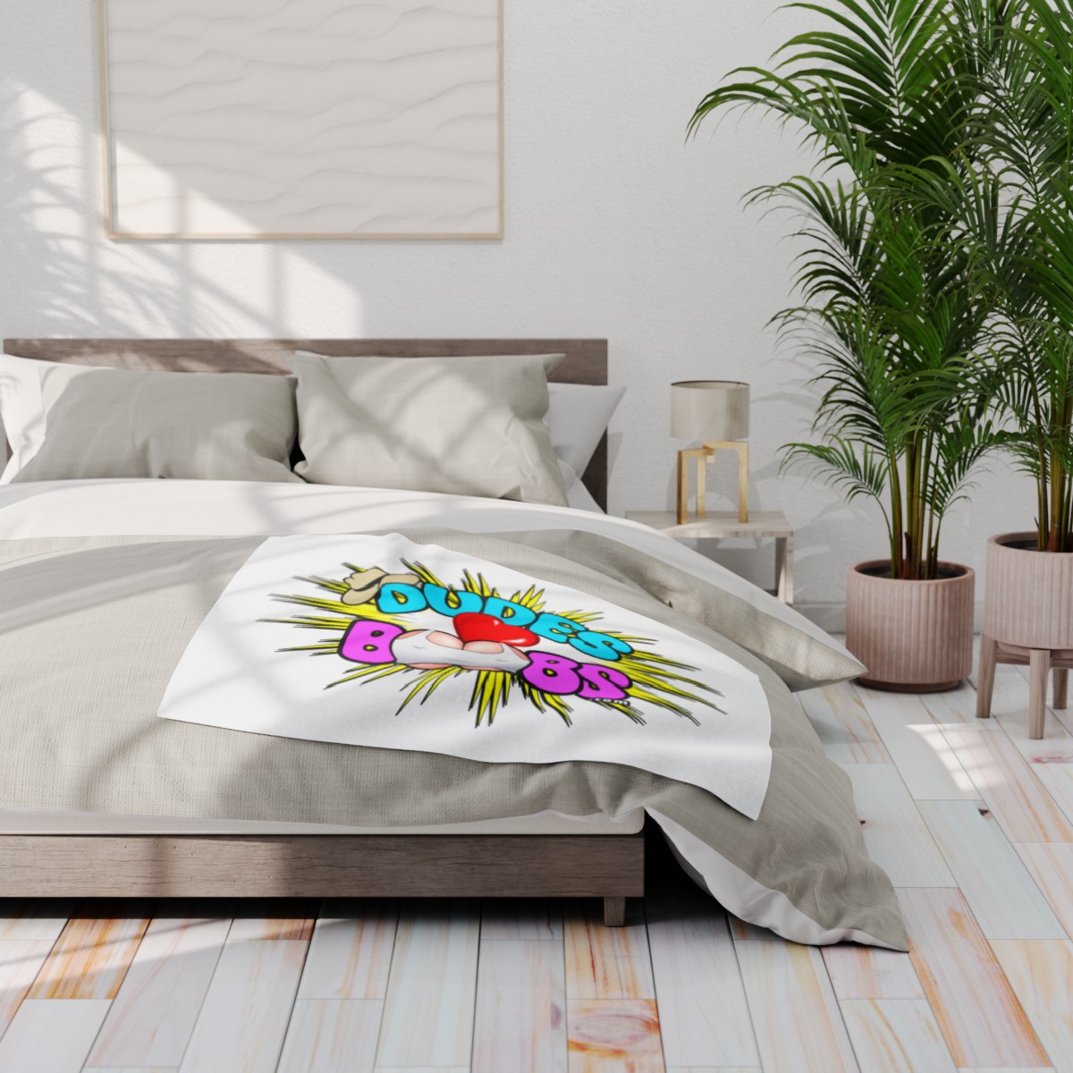 Arctic Fleece Blanket, DUDES LOVE BOOBS brand-logo