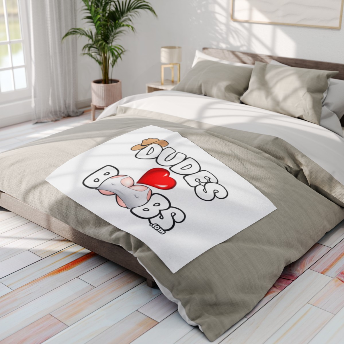 Arctic Fleece Blanket DUDES LOVE BOOBS brand-logo