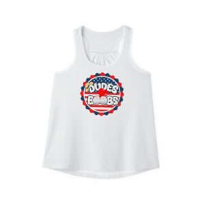 Women's Tank Top (AOP) ,DUDES LOVE BOOBS brand, stars and stripes logo