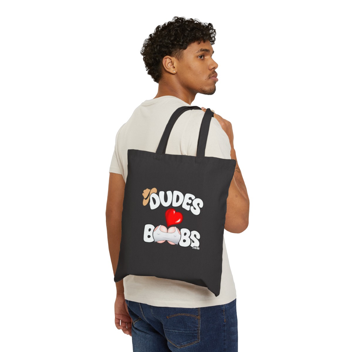 Cotton Canvas Tote Bag DUDES LOVE BOOBS brand-logo