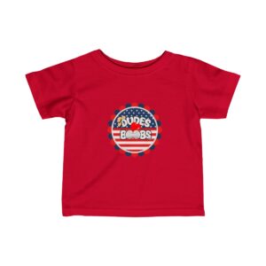 Infant Fine Jersey Tee, DUDES LOVE BOOBS brand, Memorial Day, stars and stripes logo