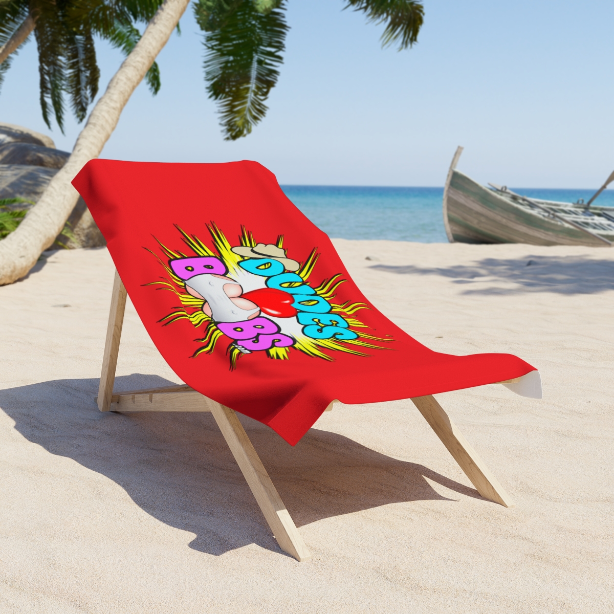 Beach Towel, DUDES LOVE BOOBS brand-logo