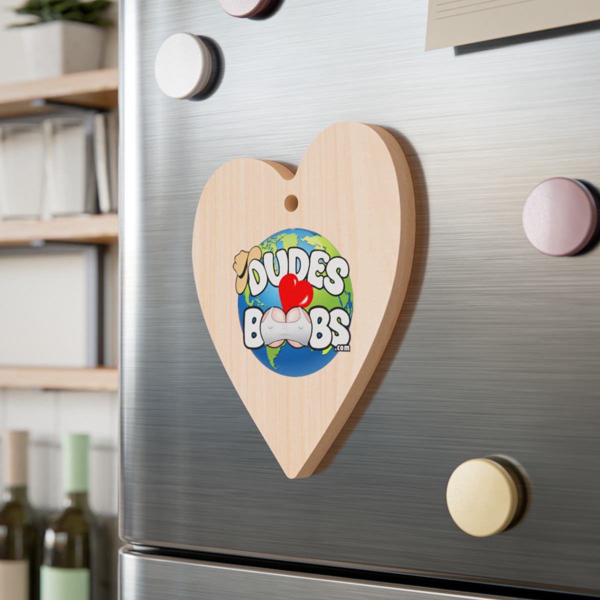 Wooden Ornaments, DUDES LOVE BOOBS brand, earth logo - Image 4