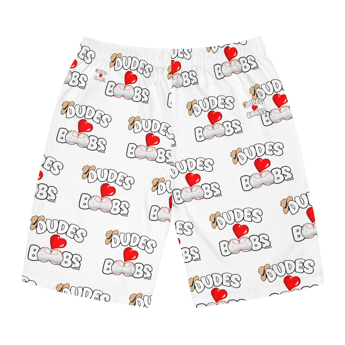 Men's Board Shorts (AOP) DUDES LOVE BOOBS brand-logo - Image 27