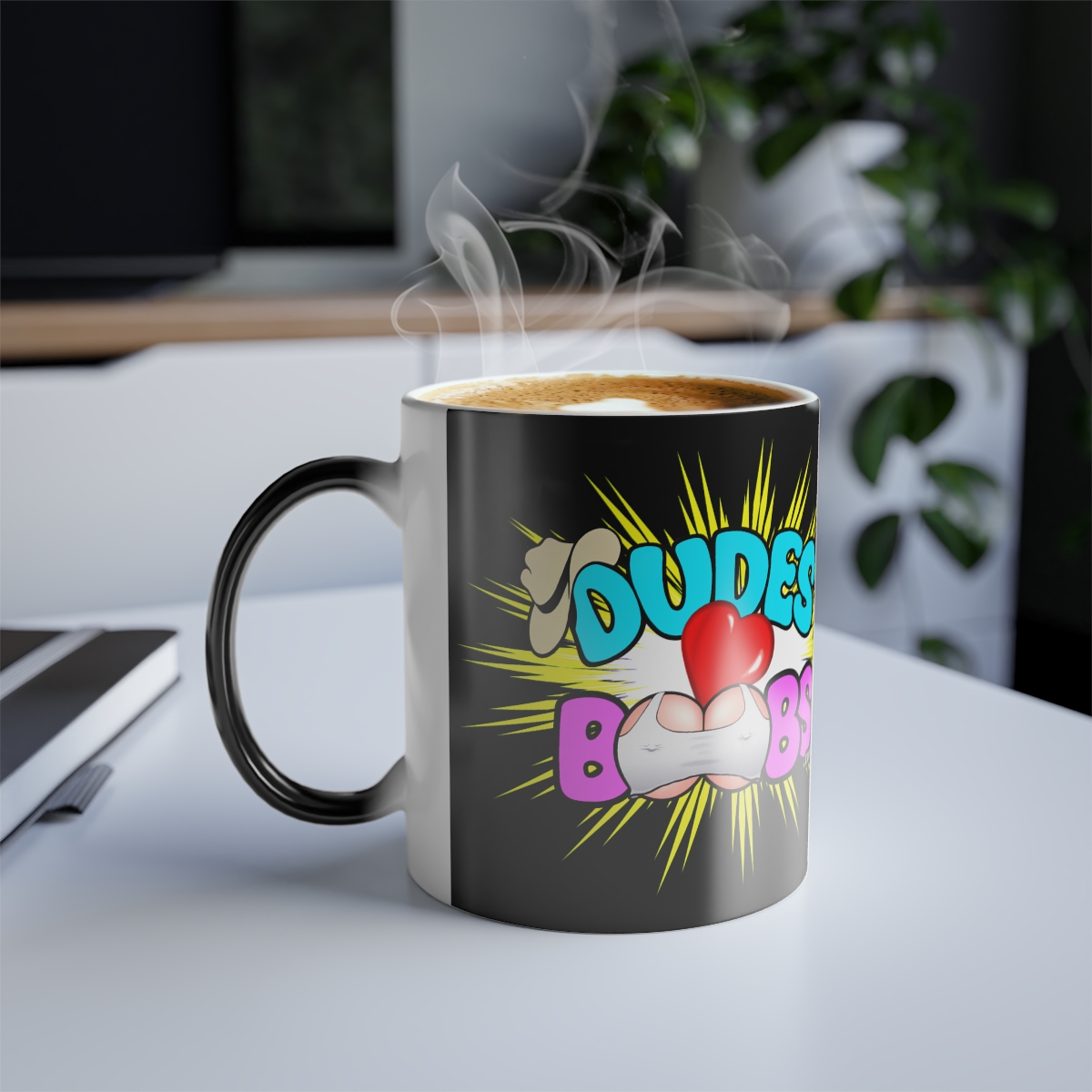 Color Morphing Mug, 11oz, DUDES LOVE BOOBS brand-logo