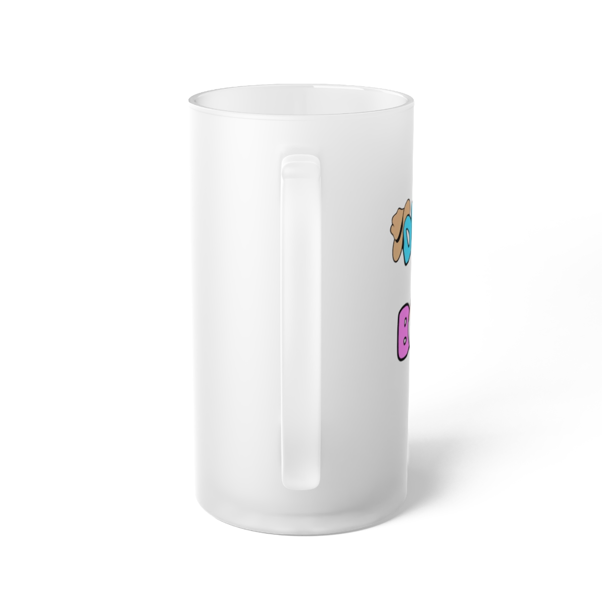 Frosted Glass Beer Mug DUDED LOVE BOOBS brand-logo - Image 3