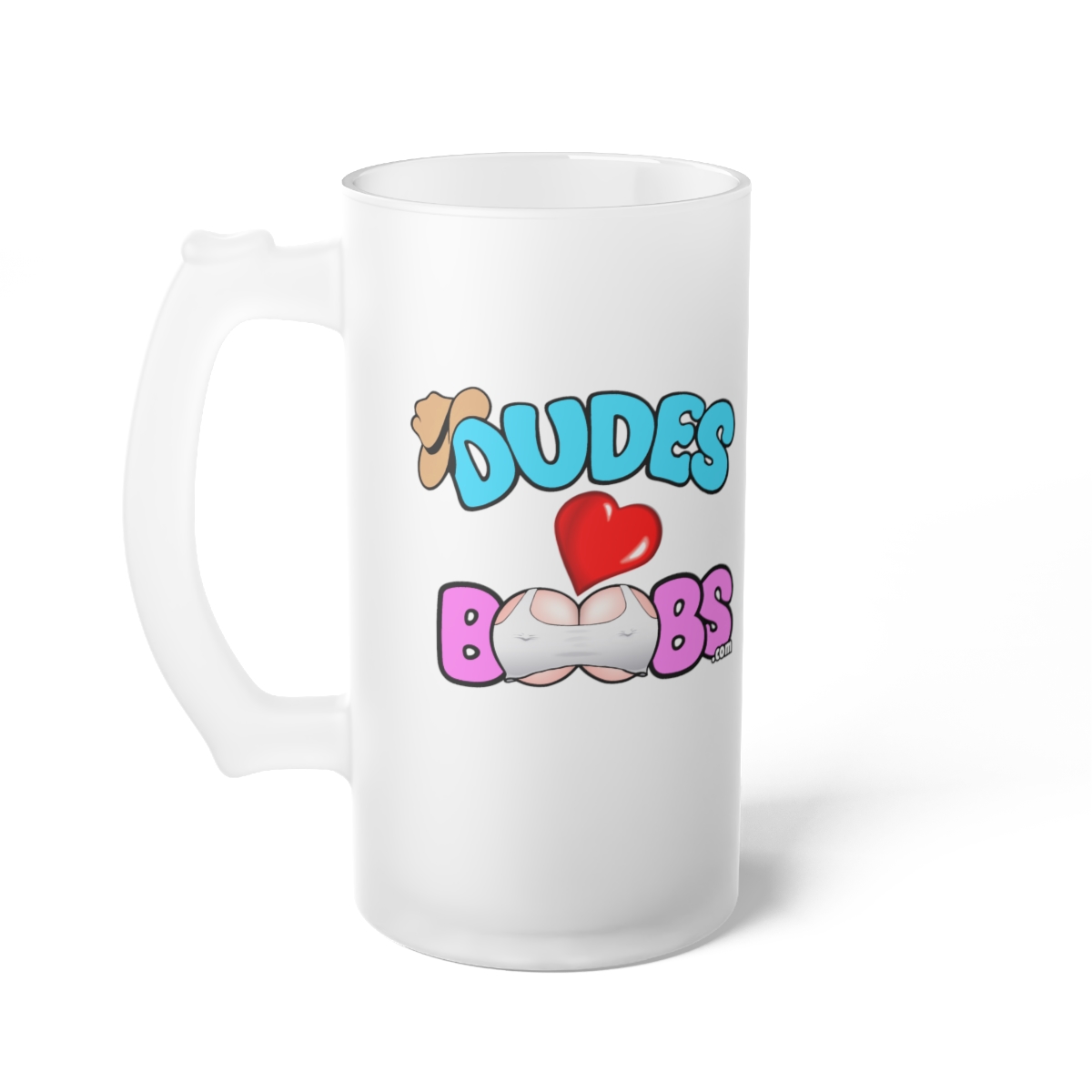 Frosted Glass Beer Mug DUDED LOVE BOOBS brand-logo - Image 4