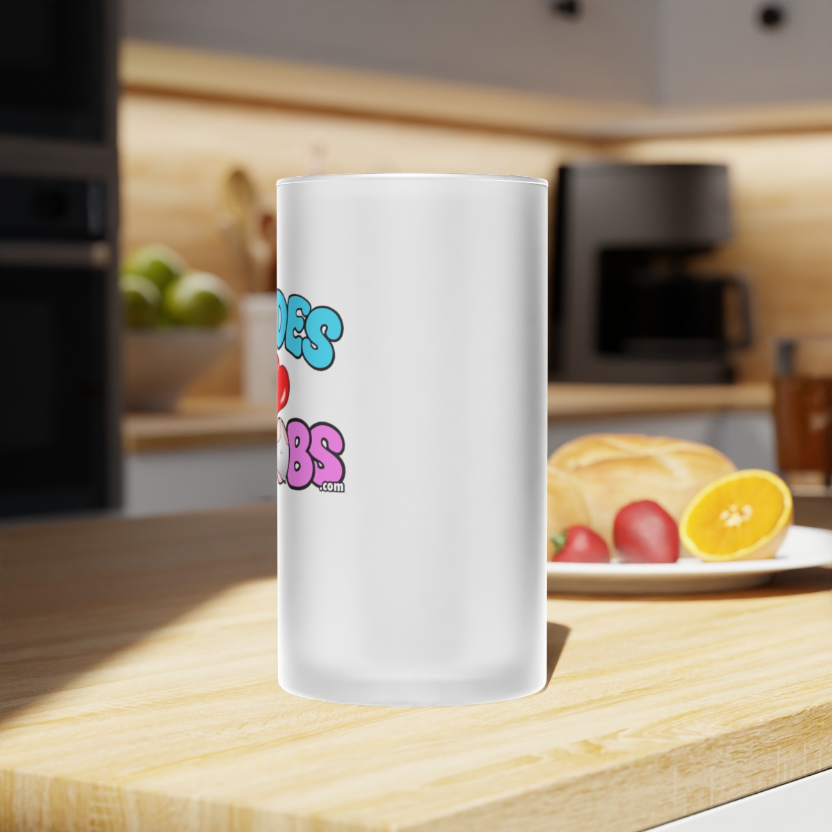 Frosted Glass Beer Mug DUDED LOVE BOOBS brand-logo - Image 8