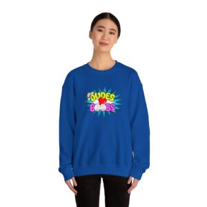 Unisex Heavy Blend™ Crewneck Sweatshirt DUDES LOVE BOOBS brand, blue burst