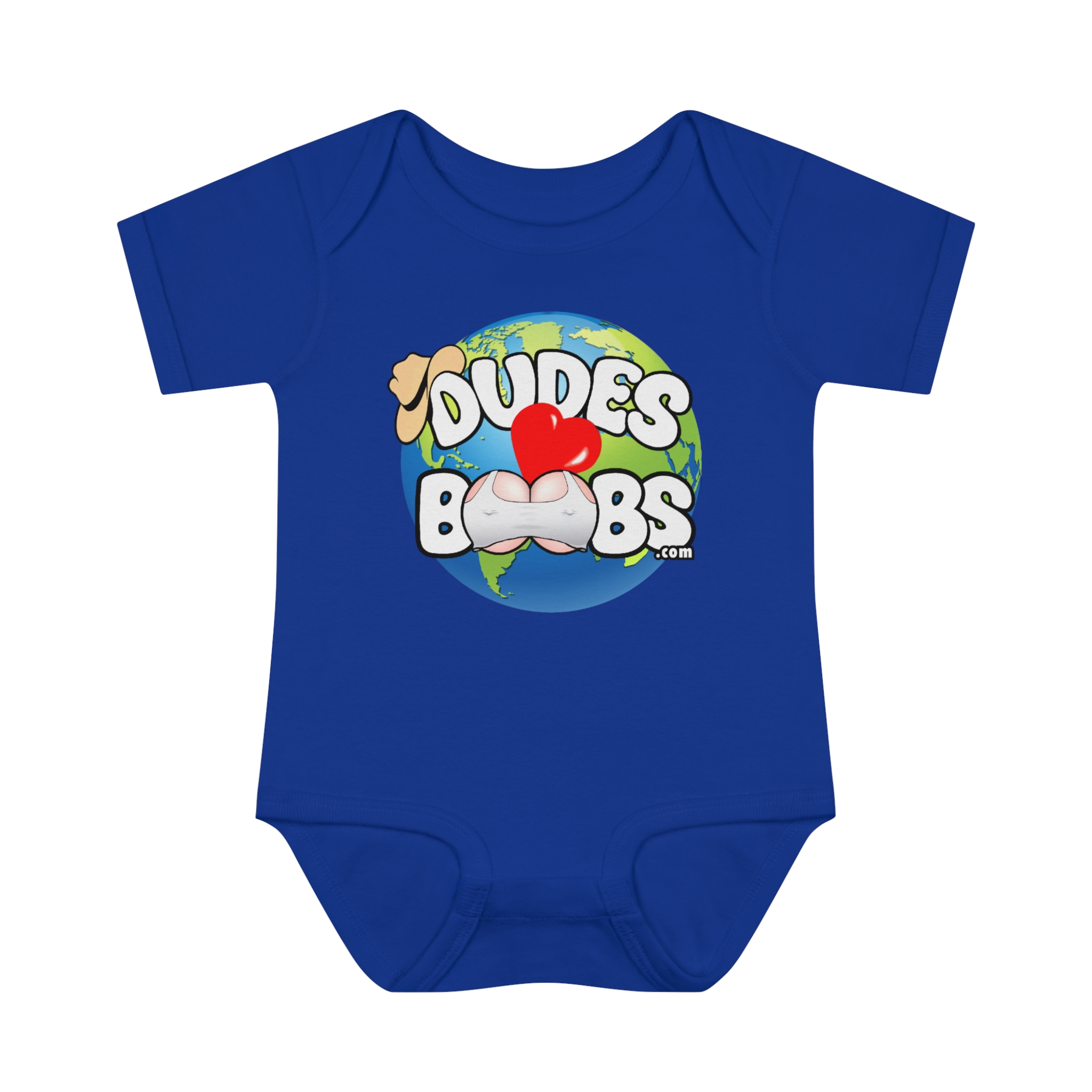 Infant Baby Rib Bodysuit, DUDES LOVE BOOBS brand, earth logo, - Image 25