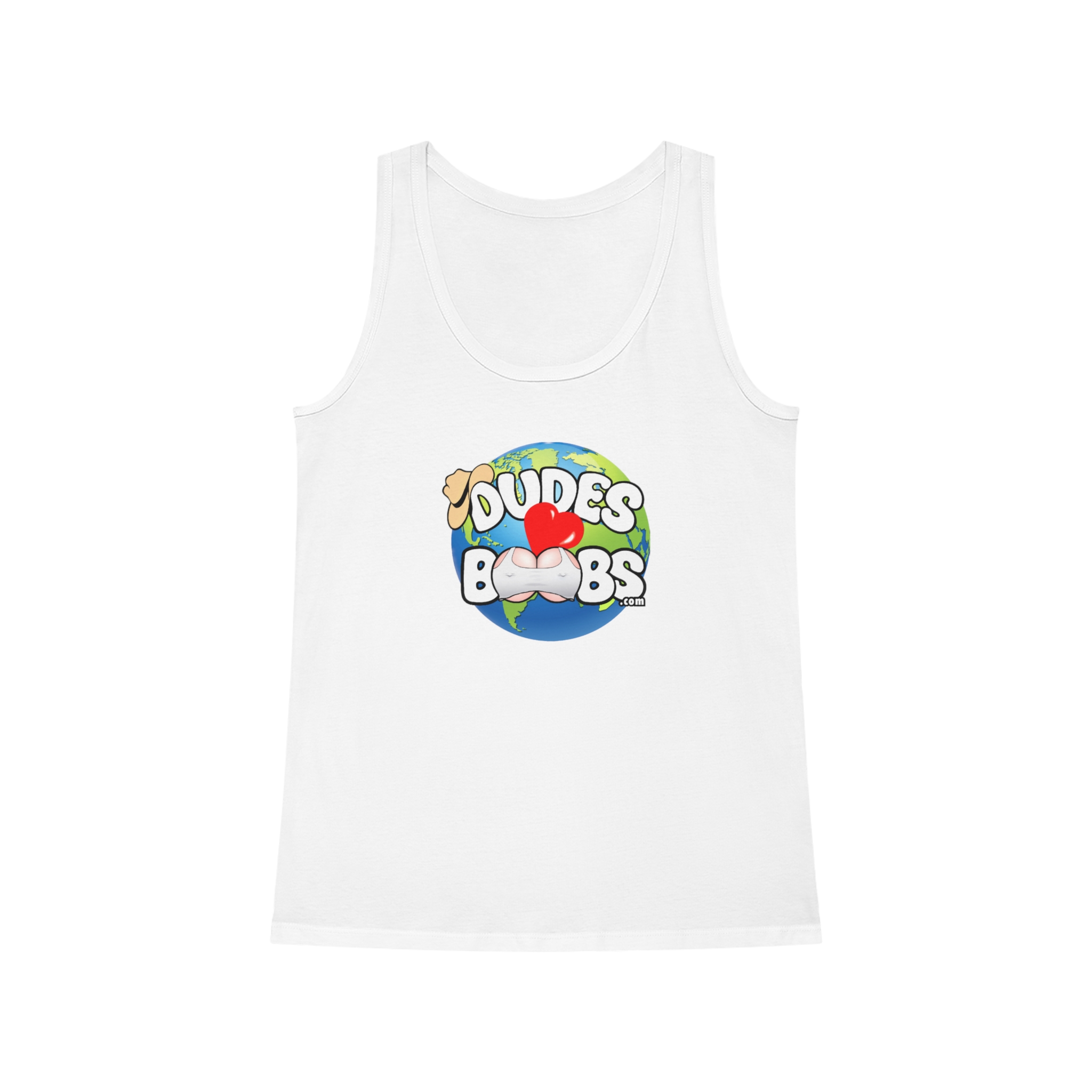 Women's Dreamer Tank Top, DUDES LOVE BOOBS brand, earth logo