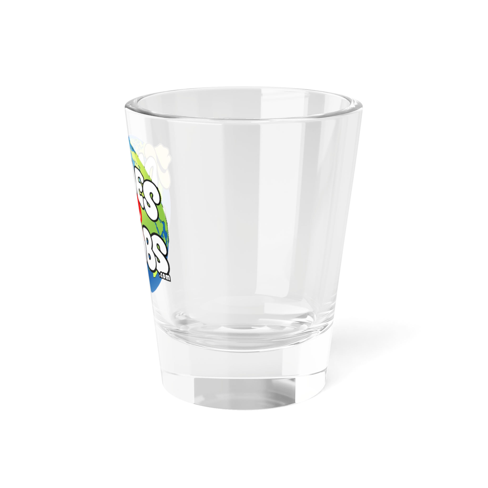 Shot Glass, 1.5oz, DUDES LOVE BOOBS brand, earth logo - Image 4