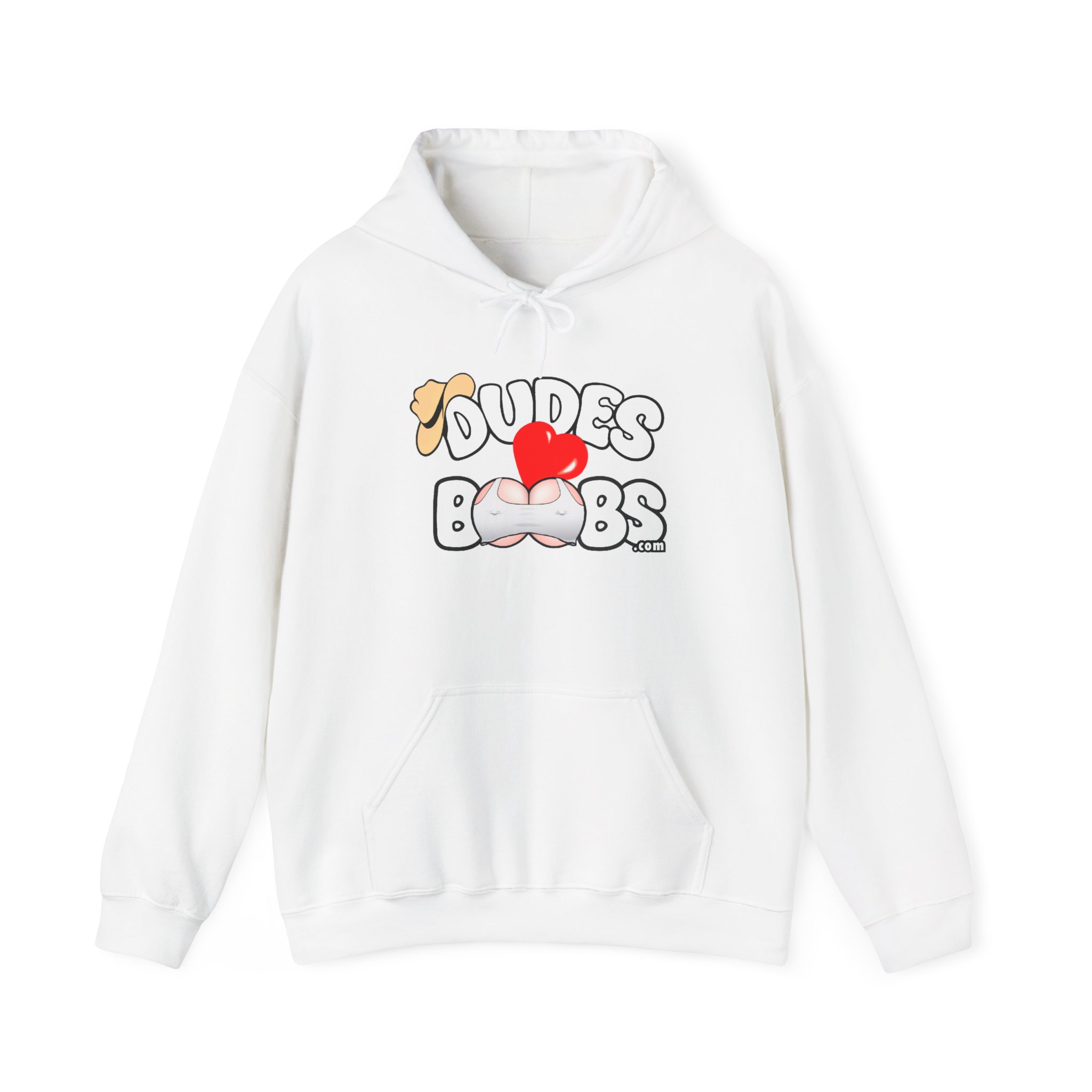 Unisex Heavy Blend™ Hooded Sweatshirt, DUDES LOVE BOOBS brand