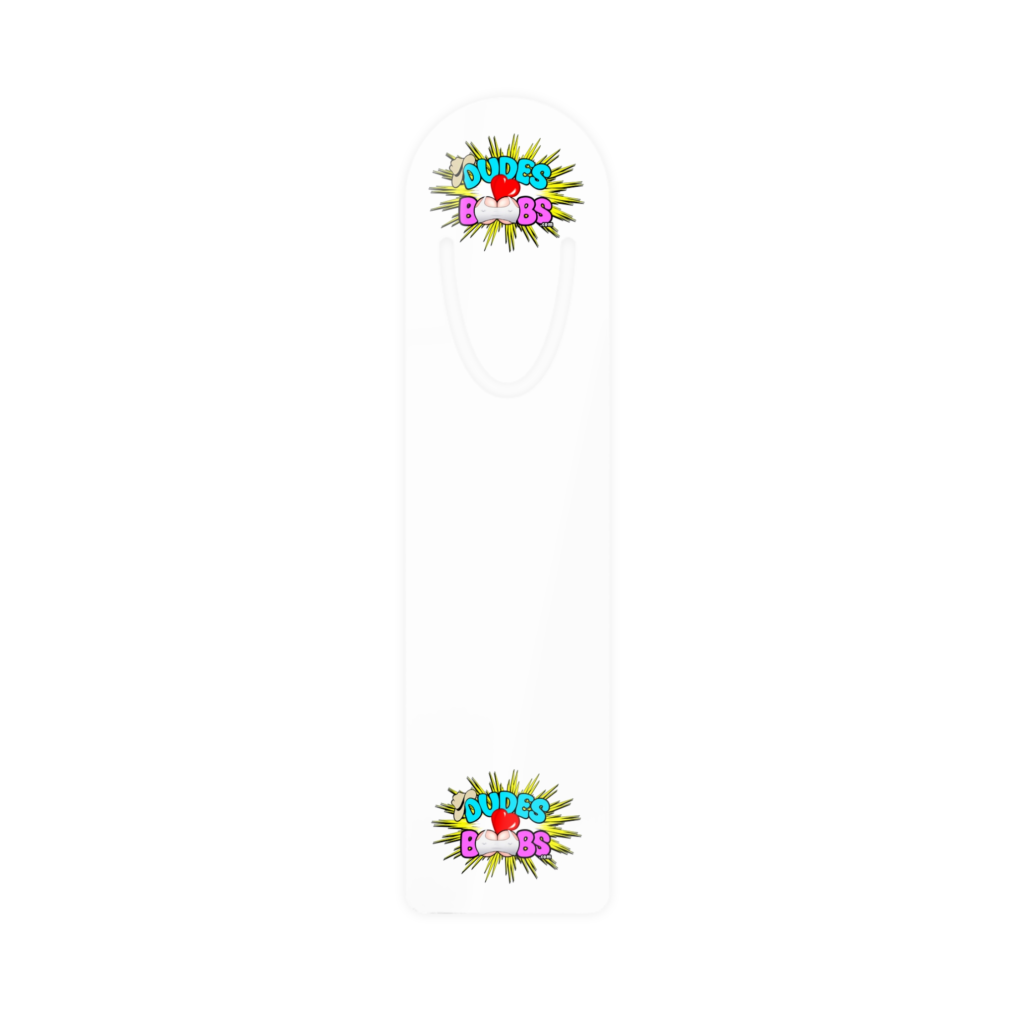 Bookmark, DUDES LOVE BOOBS brand, yellow burst - Image 2
