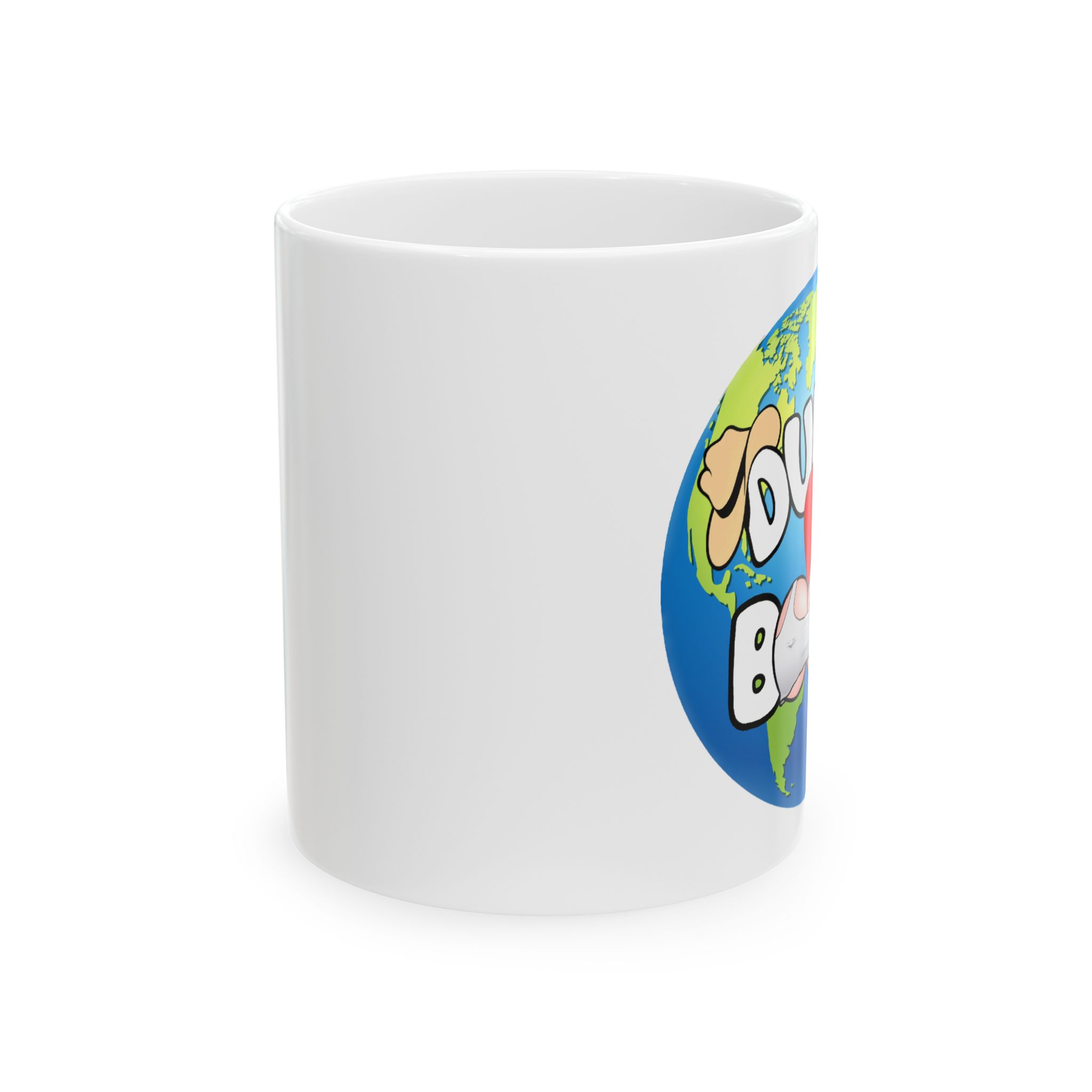 Copy of Ceramic Mug, (11oz, 15oz), DUDES LOVE BOOBS brand, earth logo - Image 2